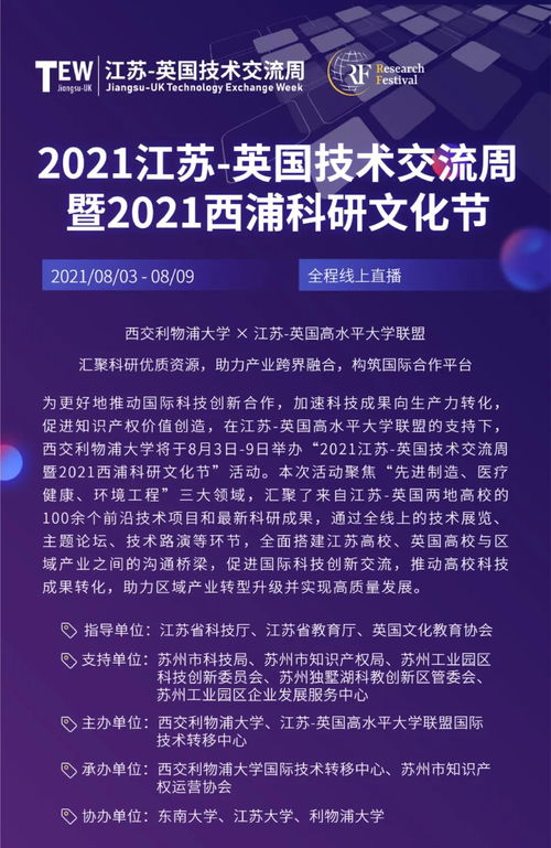 關注 2021江蘇 英國技術交流周8月3日線上啟幕